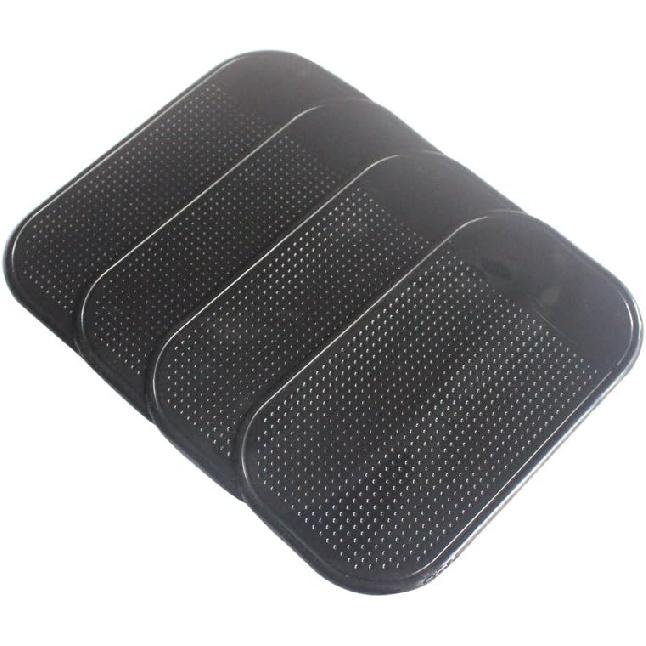 

4 Pack Silicone Anti-Slip Dash Pad, Dashboard Sticky Dash Mat for Phones, Sunglasses, Keys (Black)