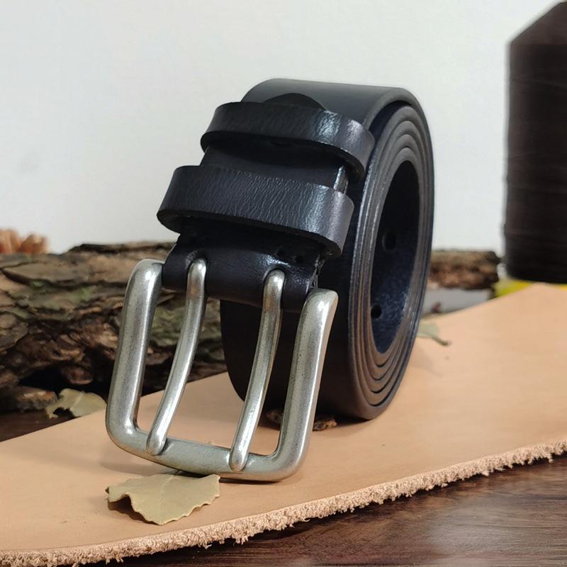 

Ремень мужской спецназ с двойной пряжкой из натуральной кожи, первый слой из натуральной бычьей шкуры, повседневный ремень в стиле ретро 100cm