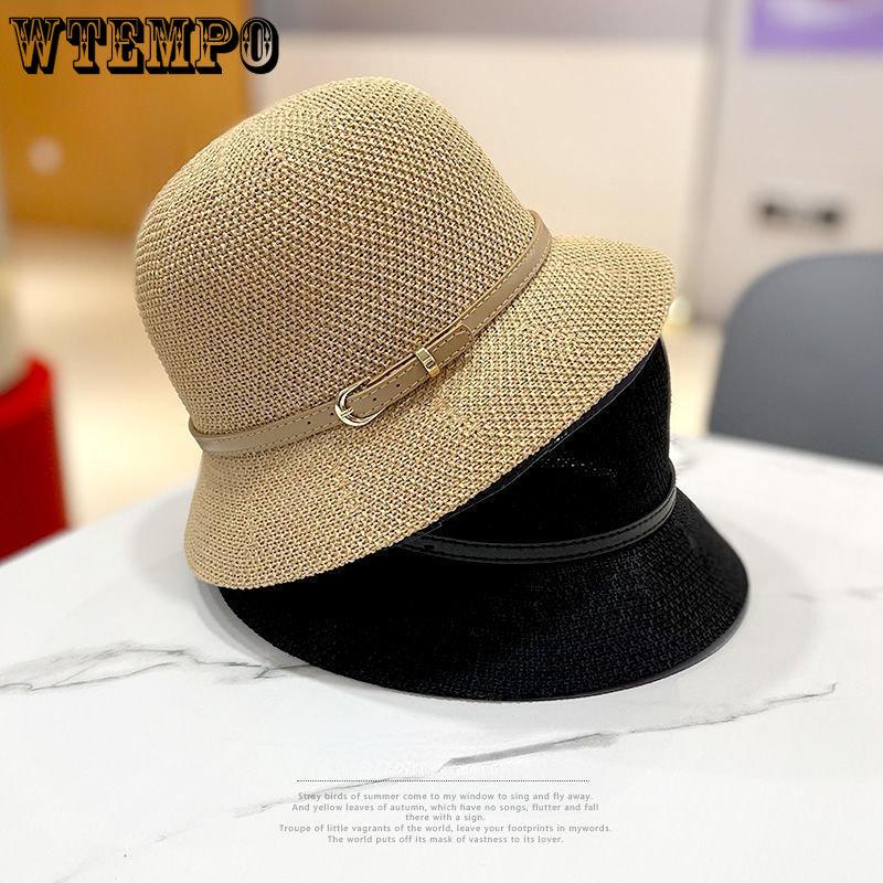 

Женская рыбацкая шляпа с пряжкой на ремне, вязаная универсальная модная солнцезащитная шляпа от солнца
