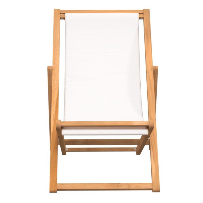 VidaXL Chaise de terrasse Teck 56x105x96 cm Couleur crème 43802