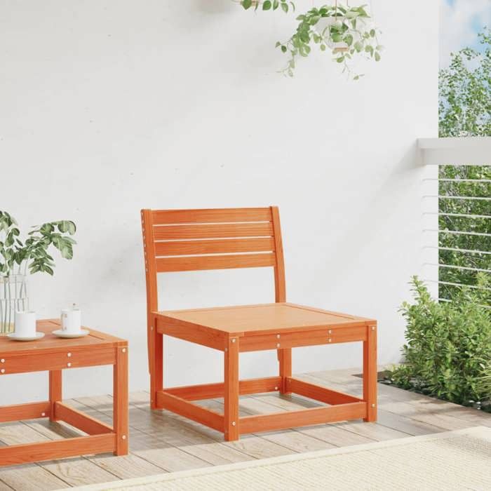 VidaXL Garden Sofa Without Armrests, Terrace Seat with Backrest, Modular Patio Chair, Outdoor Furniture, Wax 844671