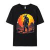 Anthropomorphic Warrior Alien T Shirts Sunset Rock Desert Print Tshirt Pure Cotton Men Tops  Tees Autumn TShirt