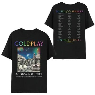 2025 Klassiek Coldplay Band T-shirt Britse Rockmuziek Heren en Dames Casual T-shirt Korte Mouw Tee Katoenen Tops Zomerkleding