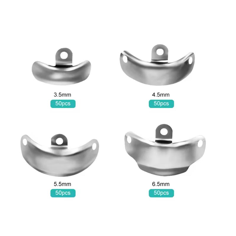 50Pcs/Box Dental Matrix Bands Sectional Metal Matrices Matrix 3.5/4.5/5.5/6.5Mm Size Teeth Replacement Dentist Tools