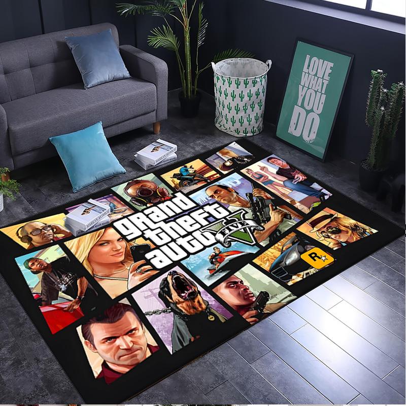 Theft Auto Rug Area Rug for Livingroom, Bedroom, Palyroom, Chair Rug, Office Rug, Floor Mat, Large Size Fan Christmas Birthday Gift