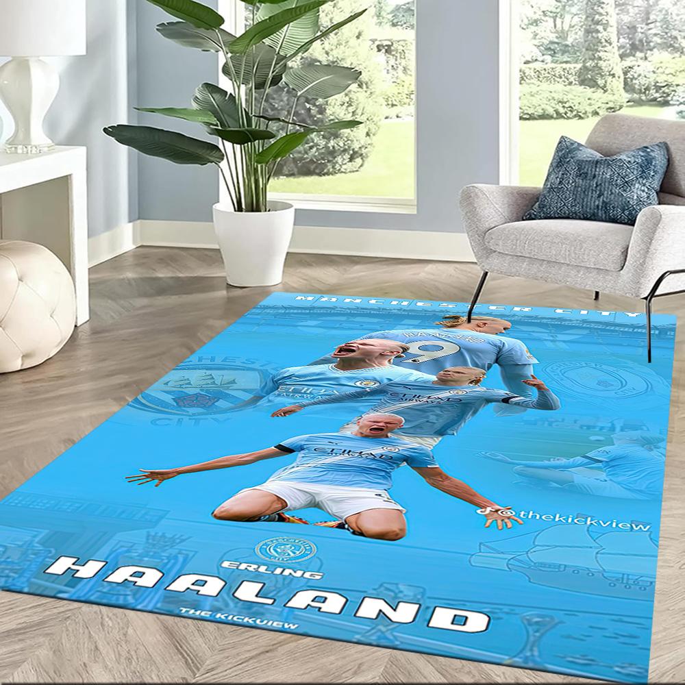 Haaland Enthusiasts Square rugs are a great choice for living rooms, bedrooms, home décor, and as gifts.