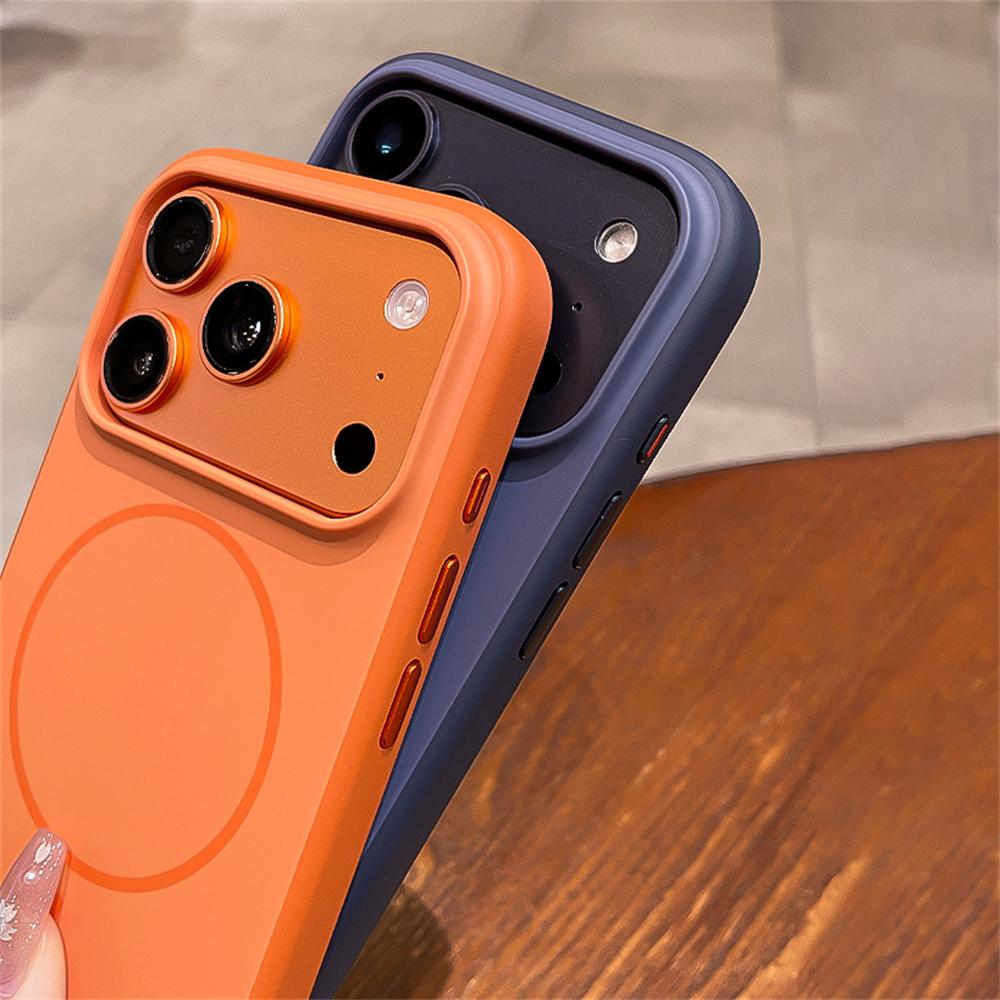 For Magsafe Magnetic Wireless Charging Matte PC Phone Case For iPhone 17 Pro 16 Pro Max Air Shockproof Soft Back Cover