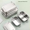 Guye Tiancheng 304 Stainless Steel Rectangular Double Compartment Lunch Boxes, 2400ml, 2-Pack