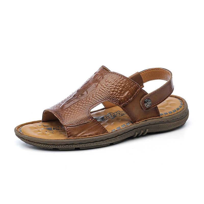 

Slippers men s new summer outdoor beach sandals men s trend leather men s cool slippers 44