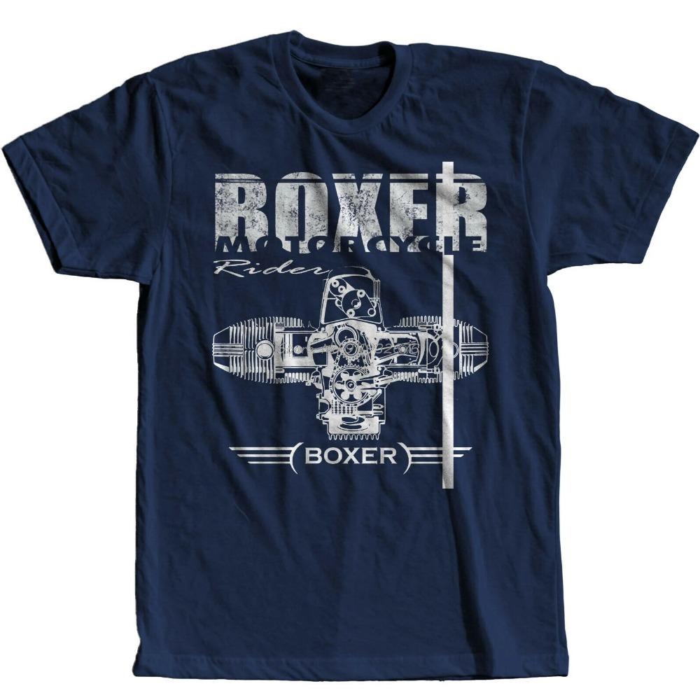 

Boxer Motorcycle Engine Motorrad Racing T-Shirt Fashion Short-Sleeve Casual Tee Shirt Men Cotton Tshirt Streetwear Harajuku XXXL темно-синього кольору