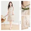 Sibaisha Stand-up Collar Short-Sleeve Cheongsam Dress