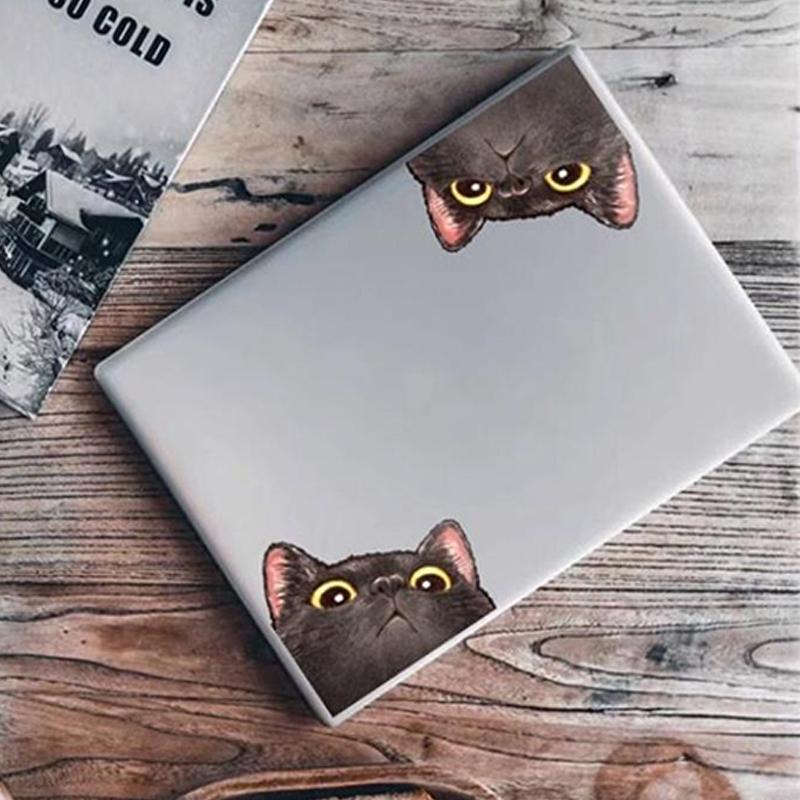 Jeden pár/taška krásná kočičí hlava natažená vykukující nálepka na auto kreativní vtipná vodotěsná nálepka na kufr do auta na notebook dekorace