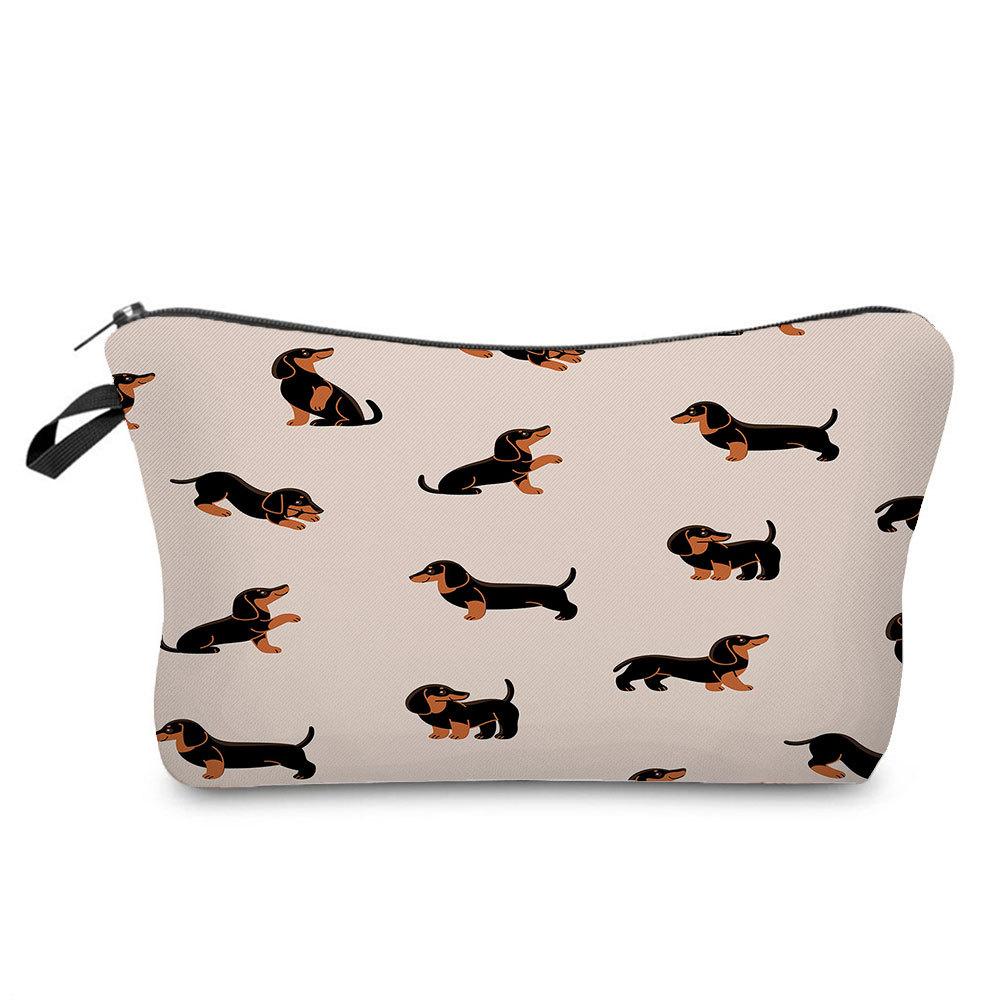 Women Dog Print Cosmetic Bag Toiletries Organize Travel Storage Case 6357 CLE