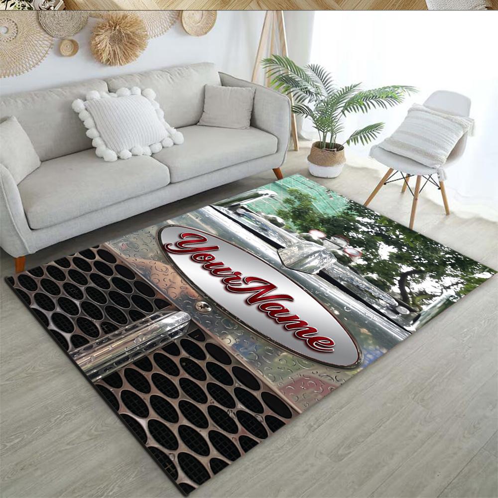 Peterbilt Heavy Trucks Customize Text Carpet Perfect for Hallway Kitchen Dormitory Balcony Antislip Carpet Office Home Decor Birthday/Christmas Gift