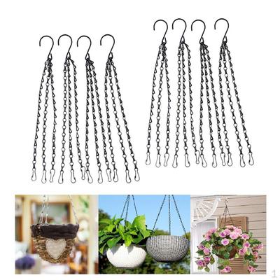 8Pcs Pot Planter Basket Hanging Chains Hanger Hooks