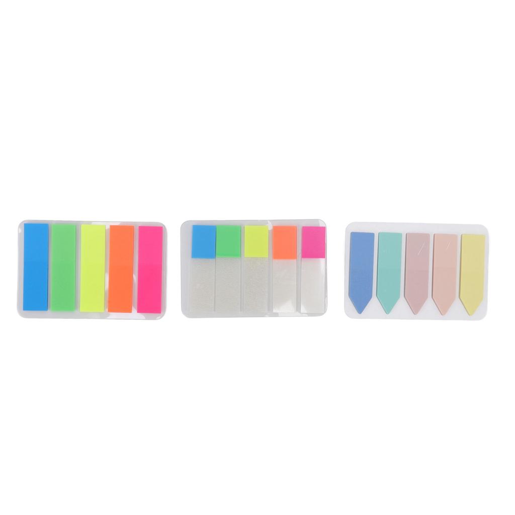 15Packs Page Markers Index Tabs 5 Iridescent Colors Key Marking Reusable Transparent PET Index Tabs for Home School