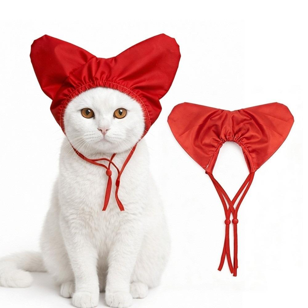 

Reusable Pet Heart Shape Bathing Ear Cover Waterproof Dog Bath Hat Cat Bath Shower Cap Home Use красный