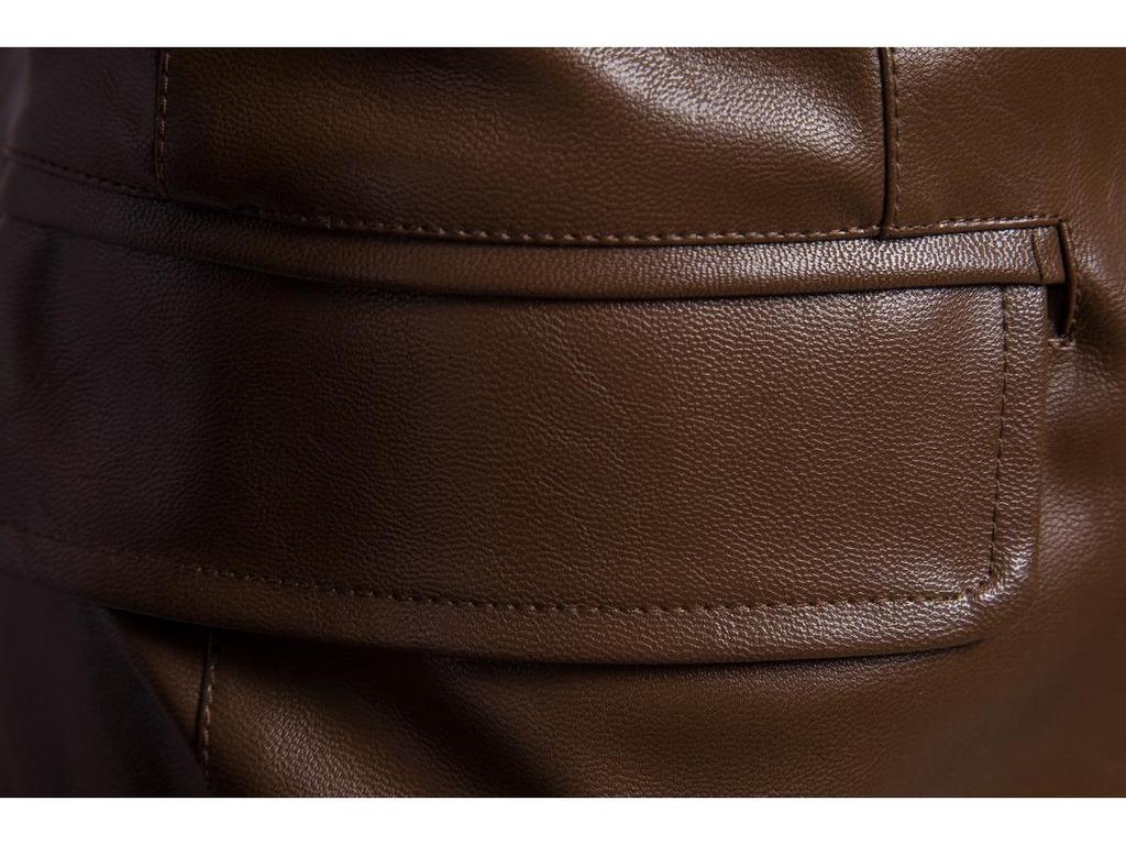 Men's Plus Size Spring/Autumn 2019 Motorcycle Leather Jacket B011