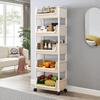 Rolling Storage Cart with Wheel Multi-Tier Snacks Trolley for Kitchen Bathroom Living Room Office