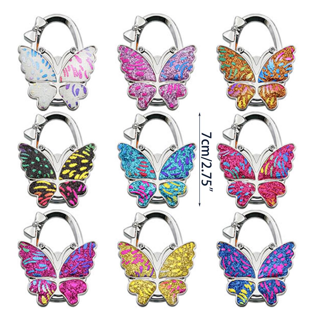 Portability Multifunction Colorful Butterfly- Purse Handbag Hook Folding Hanger Excellent Popular Practical Durable Hook
