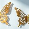 12 Pcs 3D Butterfly Wall Decals Removable Wall Sticker for Birthday Party Cake Decorations 3 Sizes Hollow Metallic Butterfly DIY
