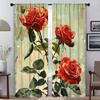 Elegant Rose Watercolor Room Curtains Living Window Curtain Tulle Bedroom Partition Halloween Decoration Shades Polyester Perfect For Great