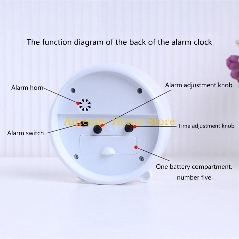 F26C Vintages Styles Alarm Clock 4inch Silents NonTicking Night Lights Feature Battery Operated Decoration for Bedroom or Office