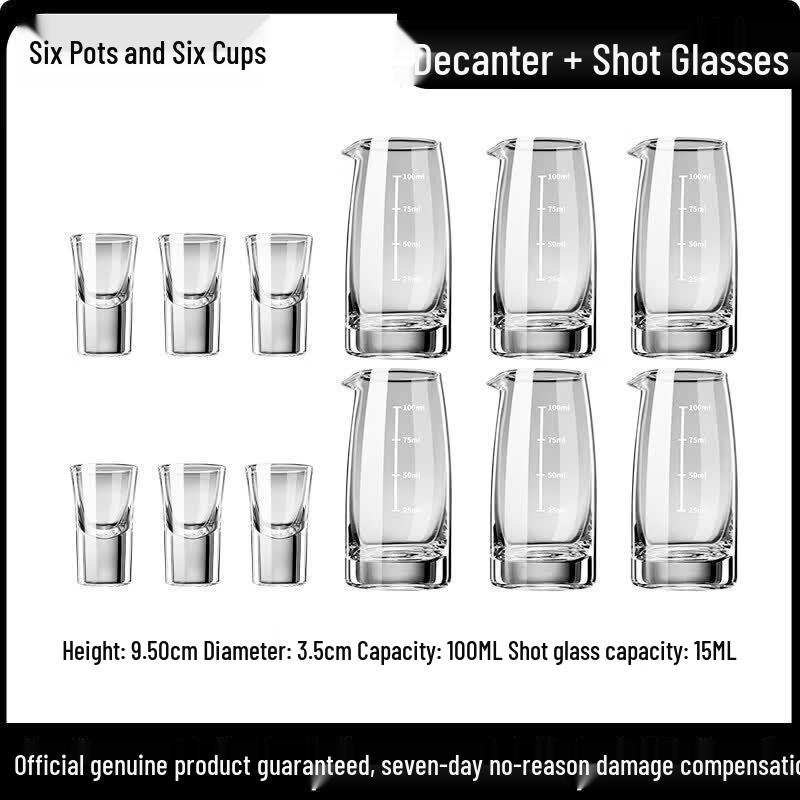 Premium Glass Baijiu Decanter and Shot Glass Set
