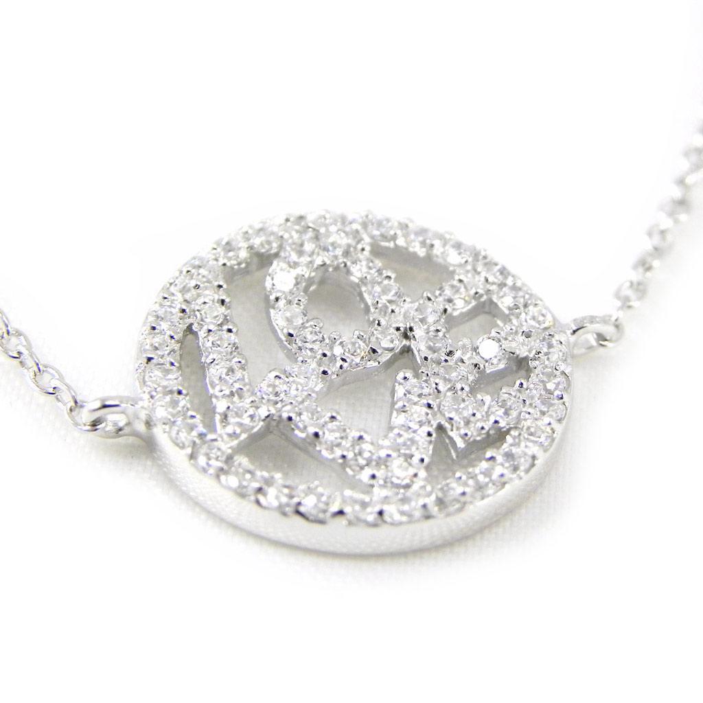 Les Trésors De Lily [H0514] - Bracelet Argent 'Love' blanc argenté (rhodié) - 15 mm