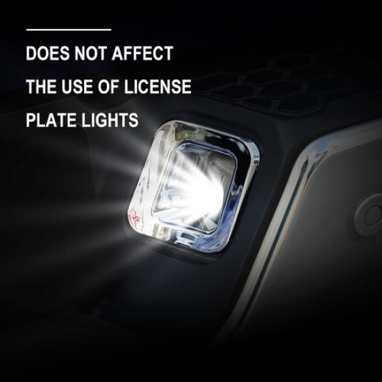 2x Rear License Plate Lamp Cover Trim Frame For Dodge Ram 1500 2010-2017 Chrome