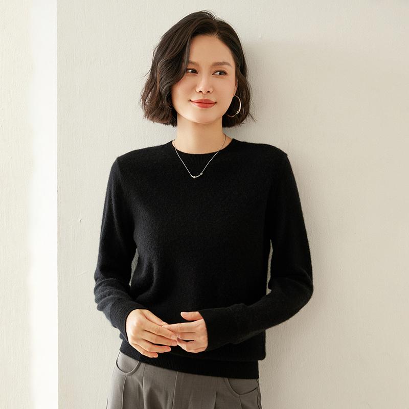 Dámský kašmírový svetr Qinghe kašmír 100% kašmír podzimní a zimní kašmírový svetr měkký a teplý