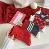 Cashmere Socks Women'S Thickened Warm Medium Tube Socks Wedding Natal Year Ankela Red Socks