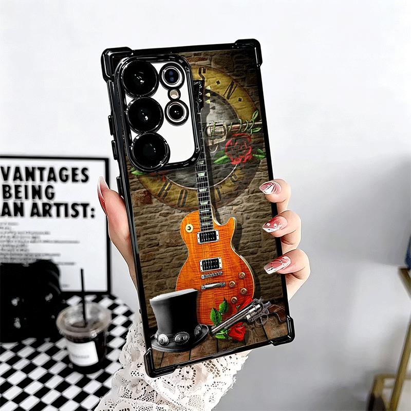 Band G-Guns N R-Roses Plating Phone Case For Samsung Galaxy S24 S25 FE S26 Edge S23 Ultra S22 S21 Plus S20 Anti-Fall Airabag Cov