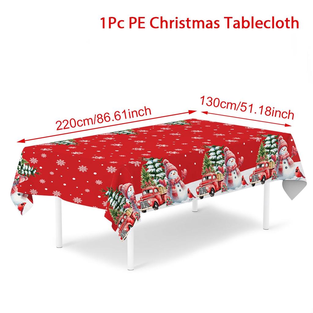 Christmas Snowflake Plastic Tablecloth Merry Christmas Decorations for Home 2025 Navidad Natal Xmas Table Ornament New Year 2026