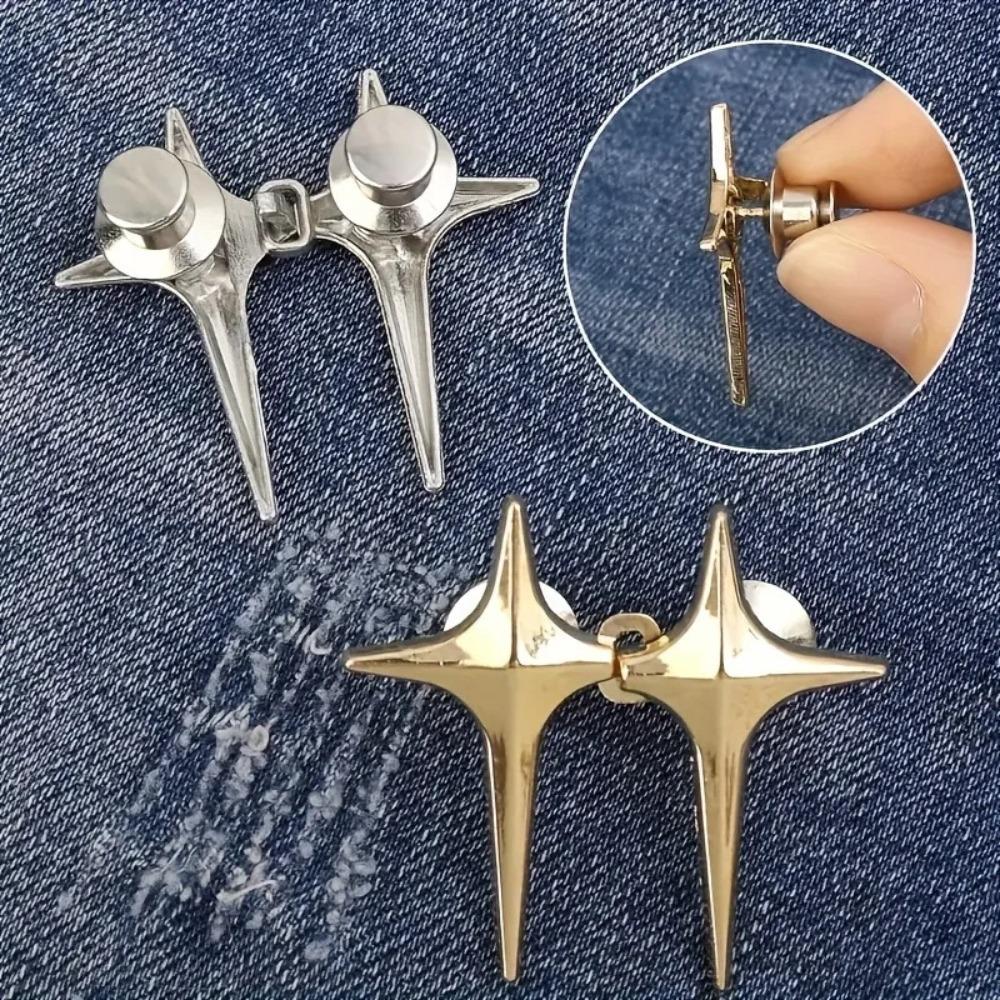 1 Pair Star Waist Buckle Detachable No Sew Decorative Buttons Household Waist Adjustment Fashion Accessories