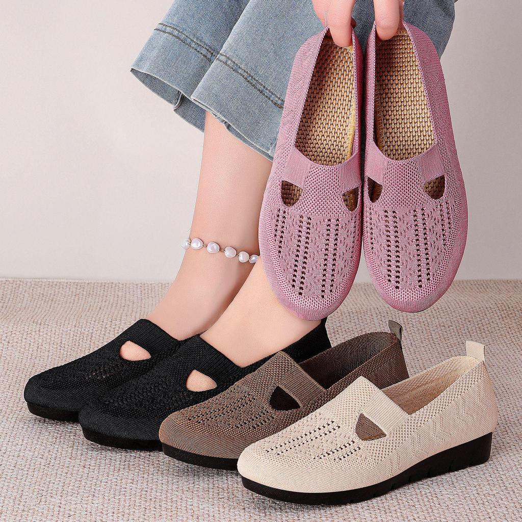 Women's Spring Breathable Slip-On Casual Shoes - Comfortable Soft Sole, Plus Size Available