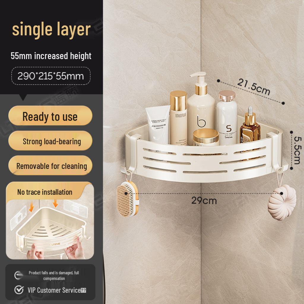 No-Drill Triangle Bathroom Wall-Mounted Shelf