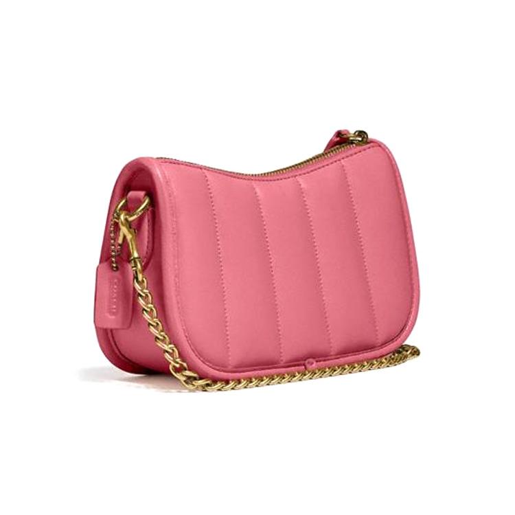 New COACH Swinger Sheepskin Leather Shoulder Bag Crossbody Bag Mahjong Bag Handbag Small Size Women's Strawberry Red C3490-B4U6