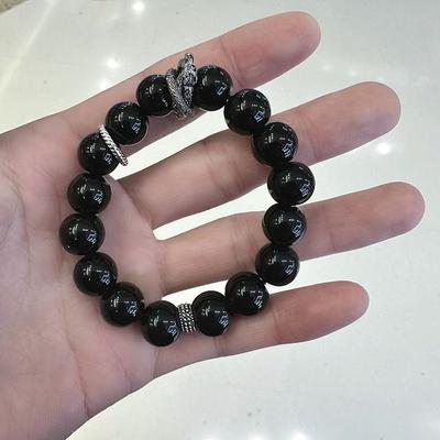 Year of the Dragon Niche New Models Do Not Collide, Personalized Panlong Chinese Style Lucky Design Bracelet, Black Bead Bracelet, Men's and Women's