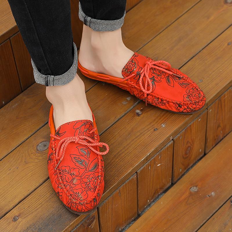 Fashion Loafers for Men 2025 Fashion Mules Shoes Summer Half Sandals Man Low Price Adult Elegant High Quality Designer Luxury Style Fun