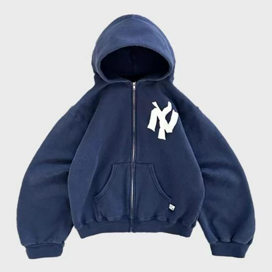 2024 Unisex European & American Autumn/Winter Printed Hooded Sweatshirt Jacket
