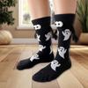 Halloween Themed Magnetic Link Socks Soft Unisex Short Socks With Ghosty Pumpkin Patterns Practical Polyester