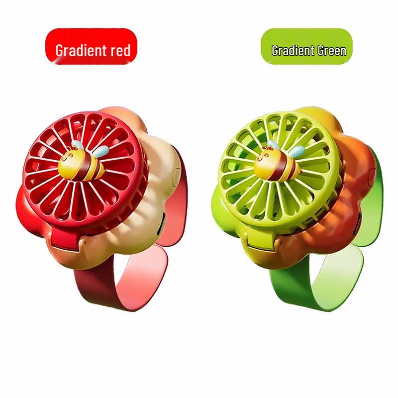 2025 Kids' Cartoon Fan Slap Bracelet: Mini Electric Fan Toy for Elementary School Girls