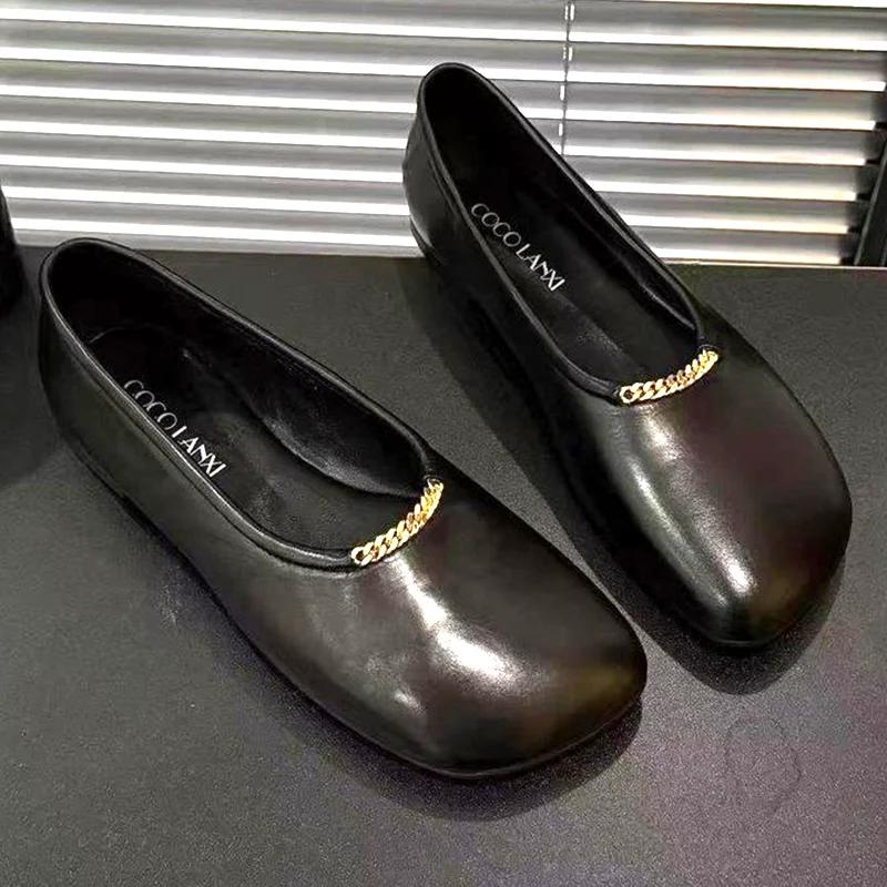 Fashion Women Flats Shoes Platform Shallow Shoes Fashion Dress Loafers Shoes Sport Woman Sneakers 2025 Spring Trend Chain Mujer Zapatos