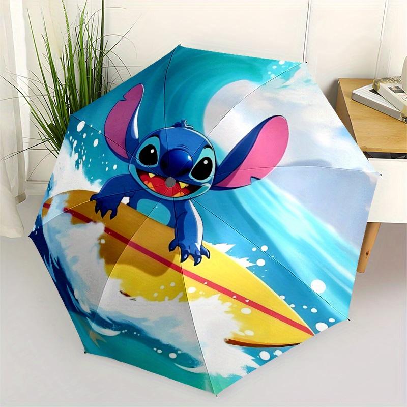1pc Stitch Surfing Automatic Open/close, All-Season Portable Folding Umbrella, Perfect Gift for Friends  y250807035