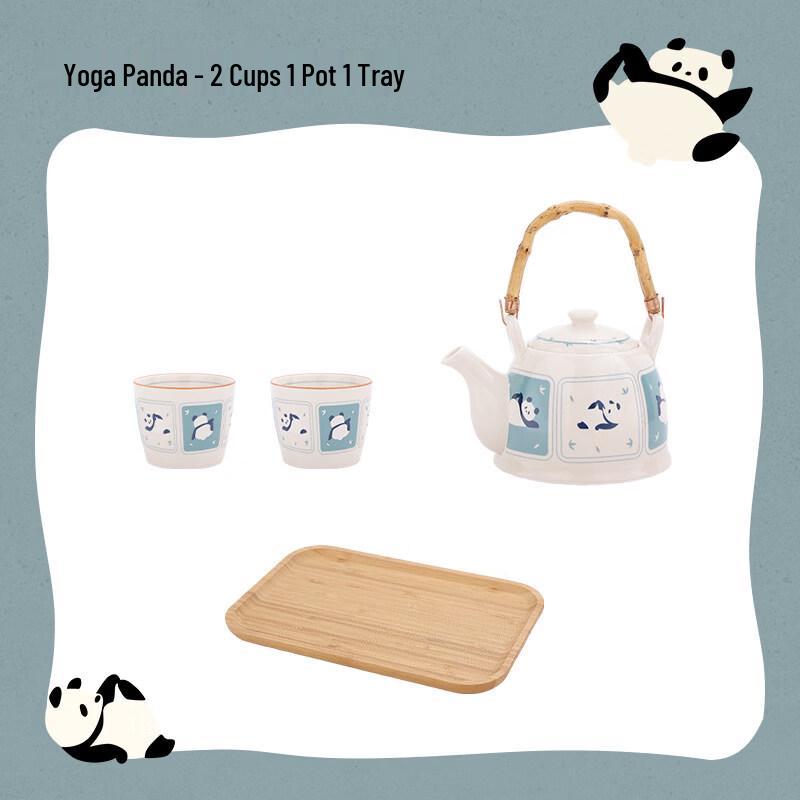 Yoga Panda Ceramic Tea Set