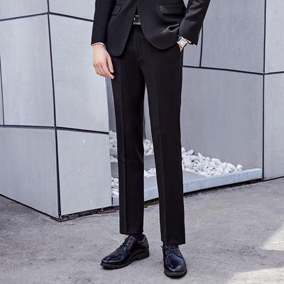 Troloman Men's Business Casual Straight-Leg Trousers