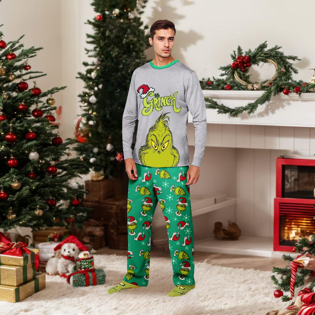Parent-child Christmas Print Home Suit Long-sleeved Top And Pants