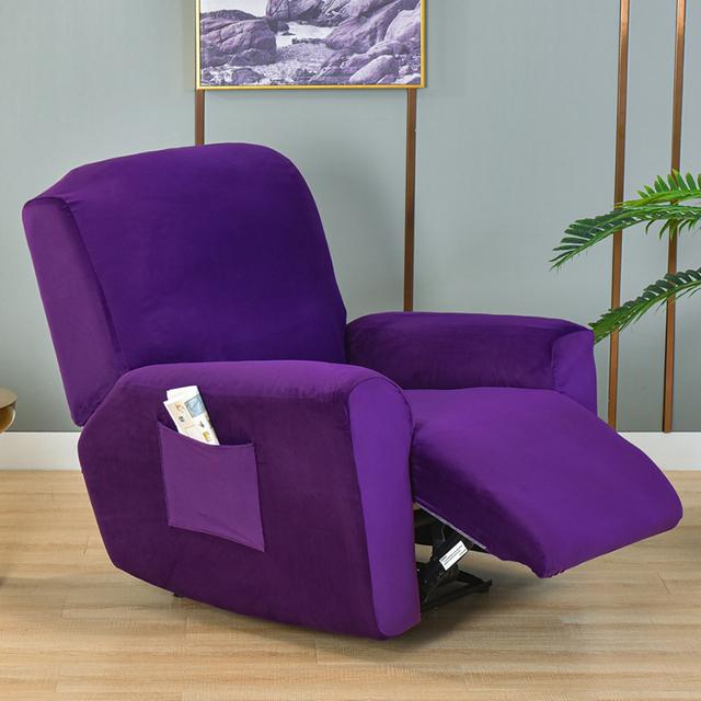 Wing Chair Cover Velvet Plush High Stretch Slipcovers For Wingback Chairs Slipcover Washable Armchair Protector Cover