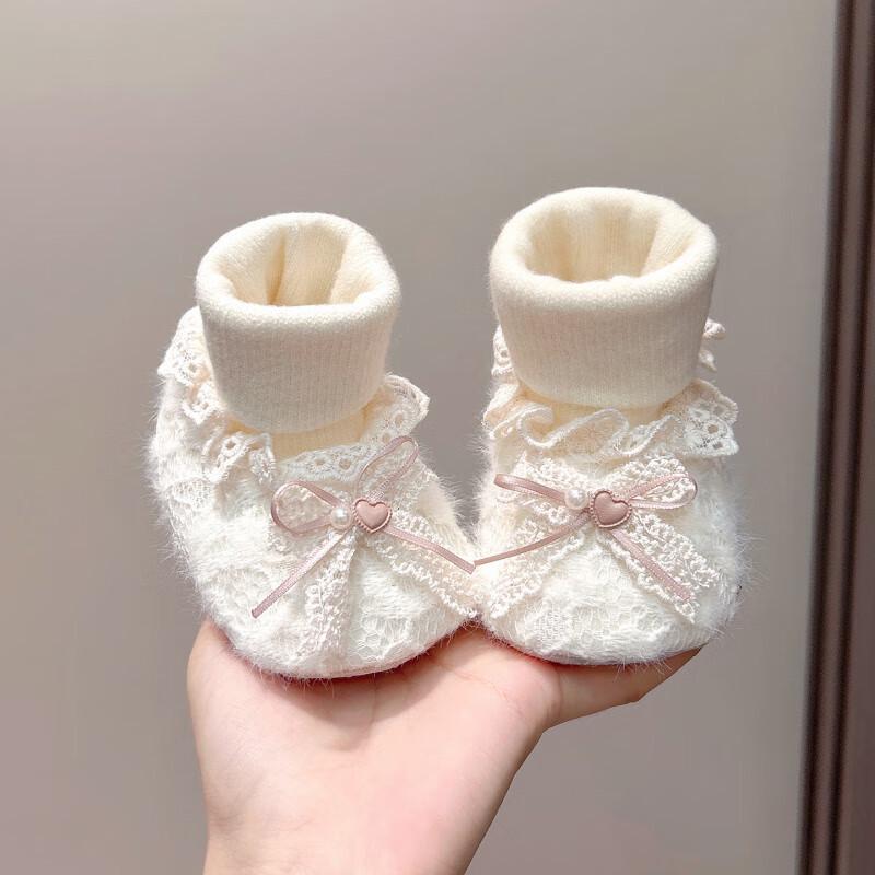 Autumn Winter Warm Velvet Baby Shoes: Anti-Drop Cotton Socks for 0-1 Year Old Girls (3-12 Months)